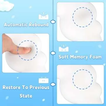 VAIPI Keyboard Cloud Wrist Rest, PU Leather Cloud Keyboard Wrist Pad, Palm Rest Keyboard Rest with Non-Slip Base for Typing Pain Relief, Soft Keyboard Arm Hand Rest for Computer, Gift for Women Man