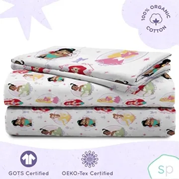 Disney Princess Besties Queen Sheet Set - 100% Organic Cotton