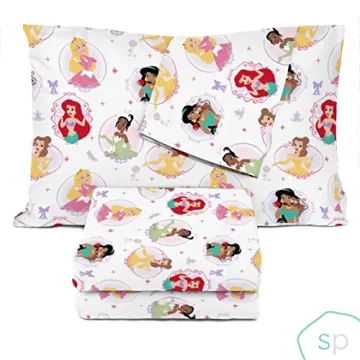 Disney Princess Besties Queen Sheet Set - 100% Organic Cotton