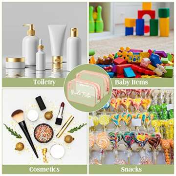 Amylove 10 Pcs Bride Clear Makeup Bags for Bridal Events