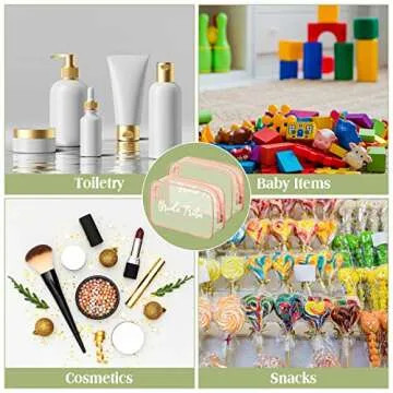 Amylove 10 Pcs Bride Clear Makeup Bags for Bridal Events