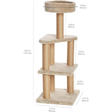 Amazon Basics Indoor Cat Tree - Sturdy Climbing Tower
