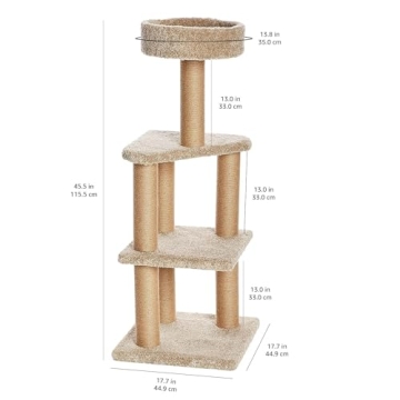 Amazon Basics Indoor Cat Tree - Sturdy Climbing Tower