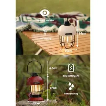 Crazy Power Camping Lantern Rechargeable LED Camping Light Premium Vintage Light 4500 mAh High Capacity Dimmable 3 Light Modes Waterproof for Camping Hiking Fishing Power Outages (CPB200 Green)