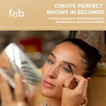 Fab Brows Duo Eyebrow Kit, Ultimate Brow Stencil Kit with Compact Powder Mirror and Eyebrow Shaper, ...