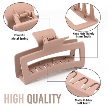 ZYTJ Jumbo Claw Clips for Thick Hair - 4 Pack