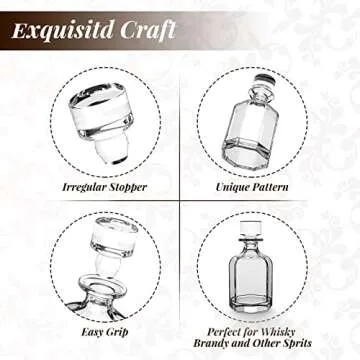 Whiskey Decanter with Sealed Irregular Stopper,Novel Lead-Free Crystal Glass Bottle,Gift for Friends,Glass Decanters for Vodka,Wine, liquor,Juice and Water(Eight-sided Bottle)