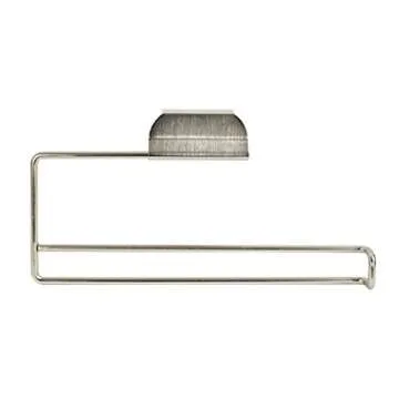 Spectrum Over The Cabinet Paper Towel Holder (Brushed Nickel) - Paper Towel Storage & Dispenser for Bathroom, Kitchen, Laundry Room, RV, Camper, & Cabinet Organization