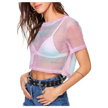 SweatyRocks Stylish Sheer Mesh Crop Top for Women
