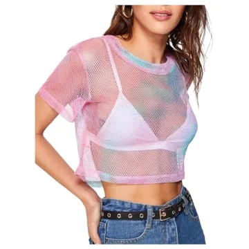 SweatyRocks Stylish Sheer Mesh Crop Top for Women