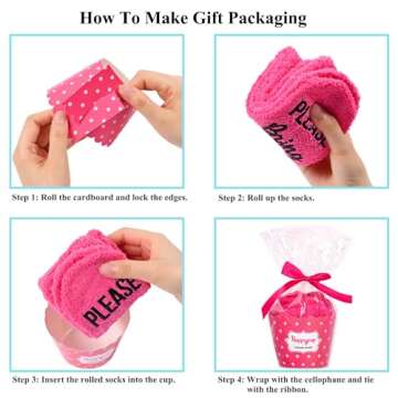 HAPPYPOP Wine Gifts for Women - Funny Gifts for Wine Lovers, Wine Stocking Stuffers Gifts for Women, Fuzzy Women Wine Socks