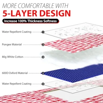 ZAZE Extra Large Waterproof Picnic Blanket for Family Use