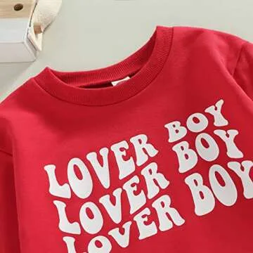 Engofs Toddler Baby Boy Girl Valentine's Day Outfit Letter Print Crewneck Sweatshirt Hearts Pants My...