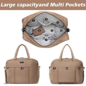 Linpr Puffy Duffle Bag, Waterproof Carry On Weekender Overnight Bag, Soft Travel Bag with Shoes Comp...