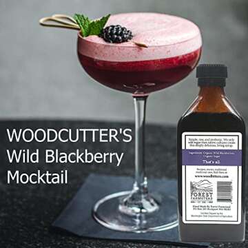 Woodcutter's Bitters, Wild Blackberry Beverage Syrup, USDA Organic, A Living Syrup With The Taste of The Forest In Every Drop, 8.5 oz (Pack of 2) + Includes-Free Cinnamon from Rhino Fine Foods.071oz