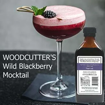 Woodcutter's Bitters, Wild Blackberry Beverage Syrup, USDA Organic, A Living Syrup With The Taste of The Forest In Every Drop, 8.5 oz (Pack of 2) + Includes-Free Cinnamon from Rhino Fine Foods.071oz
