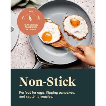 Caraway Nonstick Ceramic Frying Pan (2.7 qt, 10.5") - Non Toxic, PTFE & PFOA Free - Oven Safe & Compatible with All Stovetops (Gas, Electric & Induction) - White