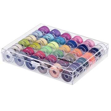Paxcoo 36 Pcs Bobbins and Sewing Threads with 30Pcs Sewing Needles, Scissors and Measuring Tape for Brother Singer Babylock Janome Sewing Machine