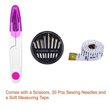 Paxcoo 36 Pcs Bobbins and Sewing Threads with 30Pcs Sewing Needles, Scissors and Measuring Tape for Brother Singer Babylock Janome Sewing Machine