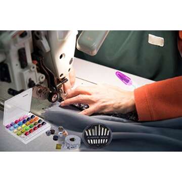 Paxcoo 36 Pcs Bobbins and Sewing Threads with 30Pcs Sewing Needles, Scissors and Measuring Tape for Brother Singer Babylock Janome Sewing Machine