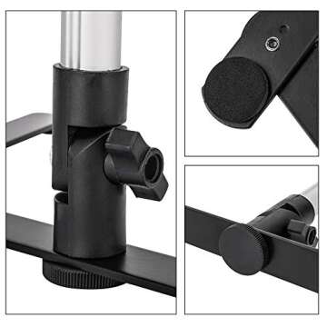 UTEBIT Photo Copy Stand Macro Camera Table Top Monopod Stand with 360 Degree Swivel Ball Head Mount & Cellphone Clamp for DSLR Video Photography