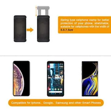 UTEBIT Photo Copy Stand Macro Camera Table Top Monopod Stand with 360 Degree Swivel Ball Head Mount & Cellphone Clamp for DSLR Video Photography