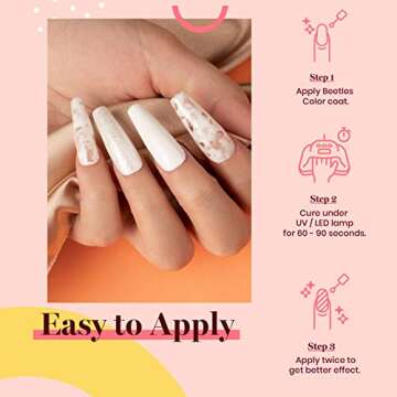 Beetles French Tips Gel Nail Polish Kit - 6 Pack Nude Pink Glitter White Gel Polish Set Soak Off LED Lamp Nail Gel Manicure Kit Required Gel Base Top Coat DIY Home Starter Nail Art DIY Home Gift Set