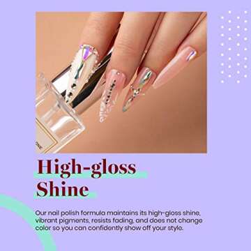 Beetles French Tips Gel Nail Polish Kit - 6 Pack Nude Pink Glitter White Gel Polish Set Soak Off LED Lamp Nail Gel Manicure Kit Required Gel Base Top Coat DIY Home Starter Nail Art DIY Home Gift Set