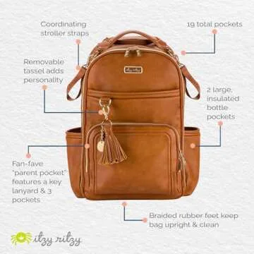 Itzy Ritzy Boss Plus Diaper Bag Backpack - 19 Pockets