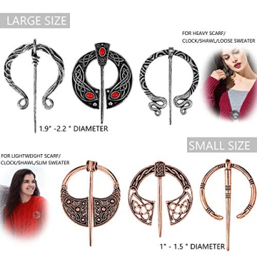 Hicarer Viking Brooches for Men Women Costume Accessory