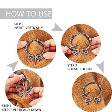 Hicarer Viking Brooches for Men Women Costume Accessory