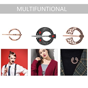 Hicarer Viking Brooches for Men Women Costume Accessory