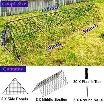 Chicken Tunnels for Yard, Chicken Tunnels for Outside, Chicken Run Coop Tunnel, Suitable for Chicken...