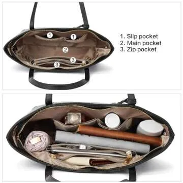 BOSTANTEN Women Handbag Genuine Leather Tote Shoulder Purses Black