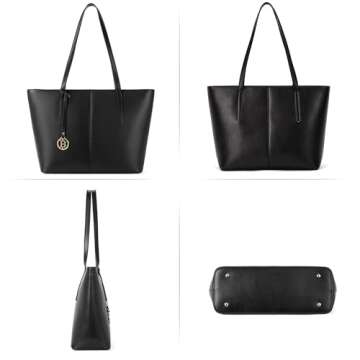 BOSTANTEN Women Handbag Genuine Leather Tote Shoulder Purses Black