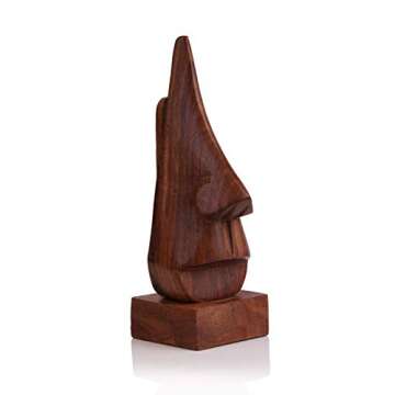 The Indian Arts Classic Hand Carved Rosewood Nose-Shaped Eyeglass Spectacle Holder