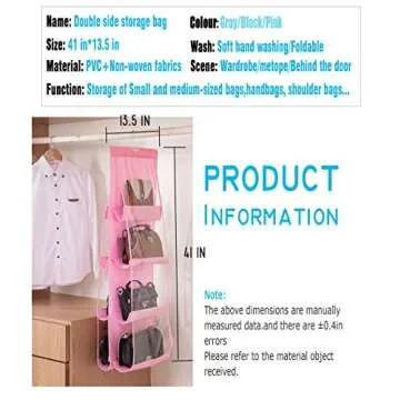 AARAINBOW Hanging Handbag Purse Organizer - 8 Pockets for Stylish Storage