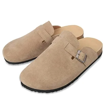 WINSEAD Clogs: Unisex Slip-on Suede Cork Footbed Clogs for Style and Comfort