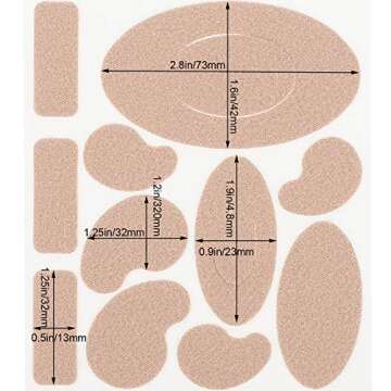 Honoson 110 Pieces Moleskin Tape Flannel Adhesive Pads Stickers for Blister Prevention Tape Mole Ski...