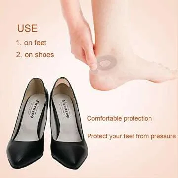 Honoson 110 Pieces Moleskin Tape Flannel Adhesive Pads Stickers for Blister Prevention Tape Mole Skin Anti-wear Heel Pads for Shoes Feet Fabric Padding,10 Sheets of 11 Shapes