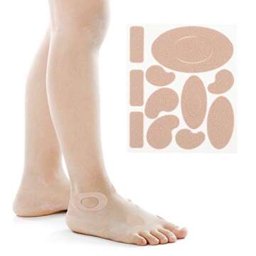 Honoson 110 Pieces Moleskin Tape Flannel Adhesive Pads Stickers for Blister Prevention Tape Mole Skin Anti-wear Heel Pads for Shoes Feet Fabric Padding,10 Sheets of 11 Shapes