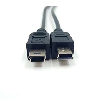 Mini USB 1 to 2 Y Splitter Cable, Haokiang 1Ft/30cm Injection Molding USB 2.0 Mini 5-Pin Female to Double 2 Male Converter High Speed Charging Cable Cord (Mini F/2M)