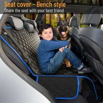 Active Pets Dog Car Seat Cover for Back Seat. Car Seat Protector Dog Hammock for Car - Waterproof Pet Back Seat Cover for Trucks, Sedans & SUVs - Use with Chom Chom Roller Pet Hair Remover. Blue, XL