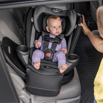 Evenflo Revolve360 Extend Rotational All in 1 Convertible Car Seat, Rear Facing up to 50 Pounds with 360 Degree Rotation and 3 Modes, Revere Gray