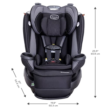 Evenflo Revolve360 Extend Rotational All in 1 Convertible Car Seat, Rear Facing up to 50 Pounds with 360 Degree Rotation and 3 Modes, Revere Gray