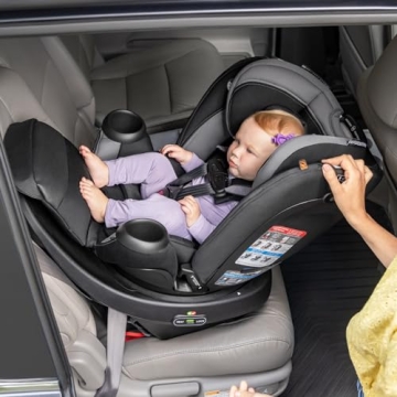 Evenflo Revolve360 Extend Rotational All in 1 Convertible Car Seat, Rear Facing up to 50 Pounds with 360 Degree Rotation and 3 Modes, Revere Gray
