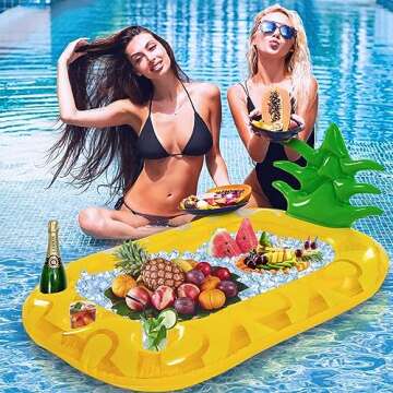VICKEA Inflatable Pineapple Drink Holder, Pool Party Drink Float for Water Fun