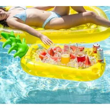 VICKEA Inflatable Pineapple Drink Holder, Pool Party Drink Float for Water Fun