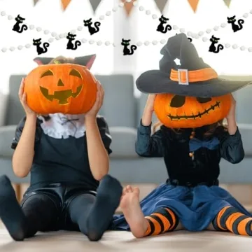 8.2Ft Halloween Felt Banner Cat Garland for Decorations