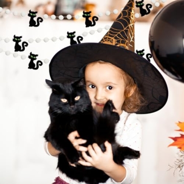 8.2Ft Halloween Felt Banner Cat Garland for Decorations
